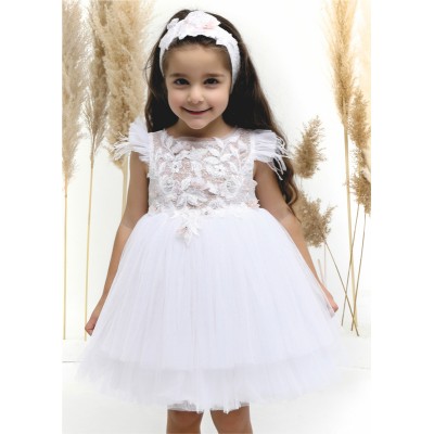 Βαπτιστικό Φόρεμα Λευκό Mi Chiamo K4504